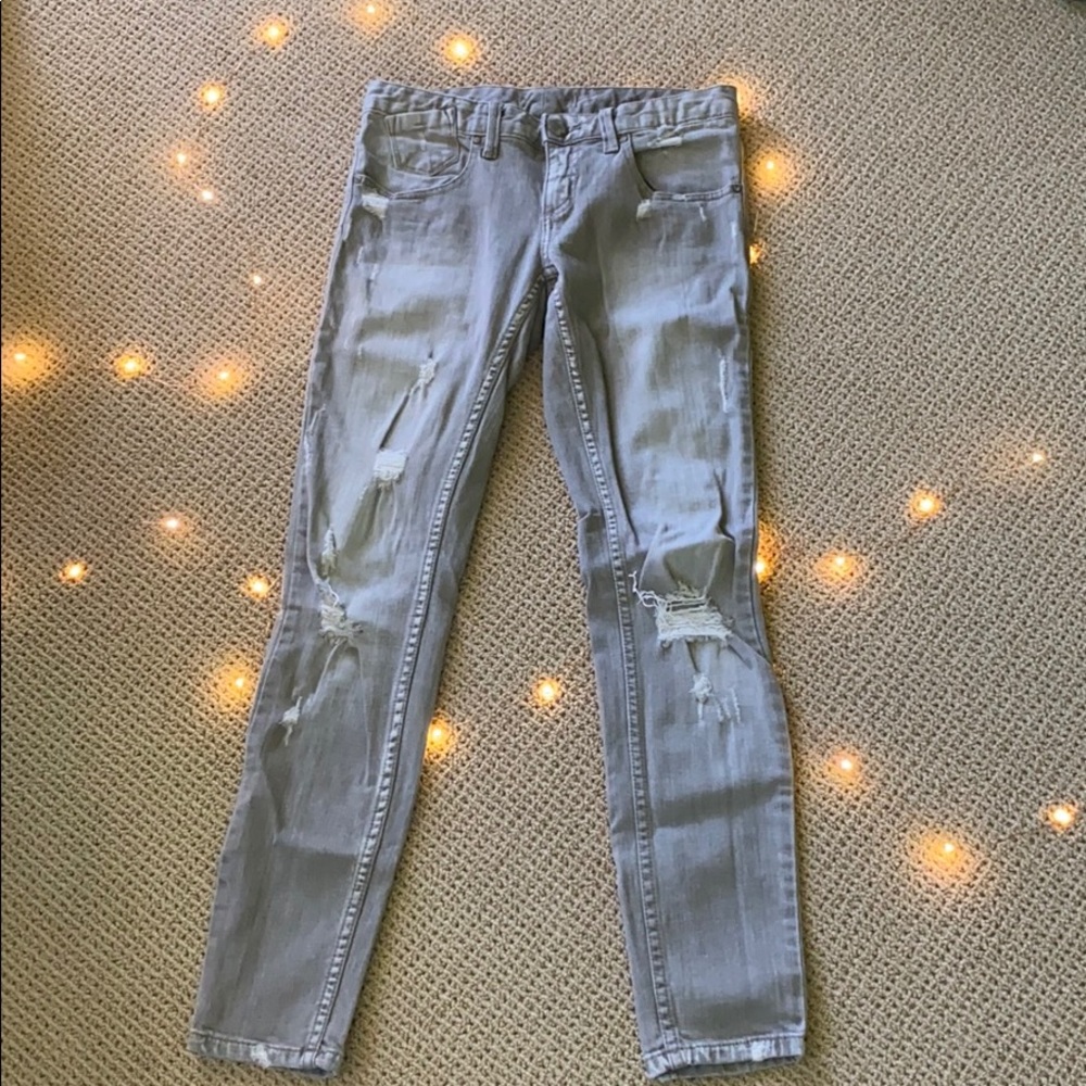 Free People grey skinny jeans